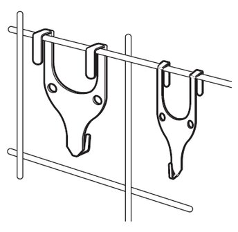 draadwandhaak klein model 106 mm hoog 44 mm breed