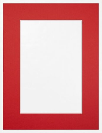 passe-partout op maat kleur rood met witte kern