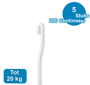 STANG, ALU WIT, S-KNIK, 4x4mm, 200cm, per 5 stuks 9.4279