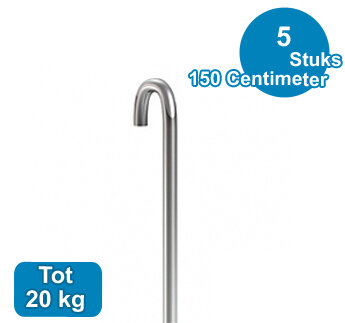STANG, STAAL UT, 3mm, 150cm, per 5 stuks 9.4152